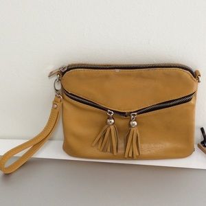 Yellow clutch purse